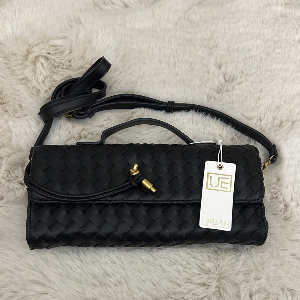 Black Woven Handbag